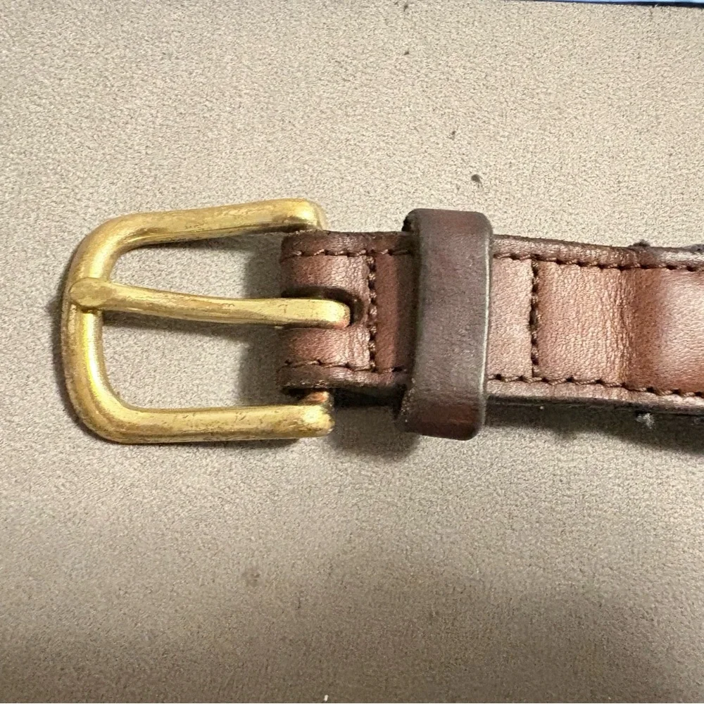 Vineyard Vines Kids Belt in Brown and Gold